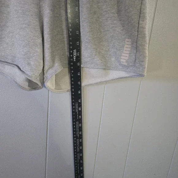 Puma Sweat Shorts Mens XL Gray Good French Terry Drawstring Athletic Logo - Picture 4 of 7